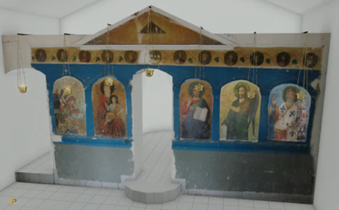 Interior of Byzantine church of Agios Dimitrios