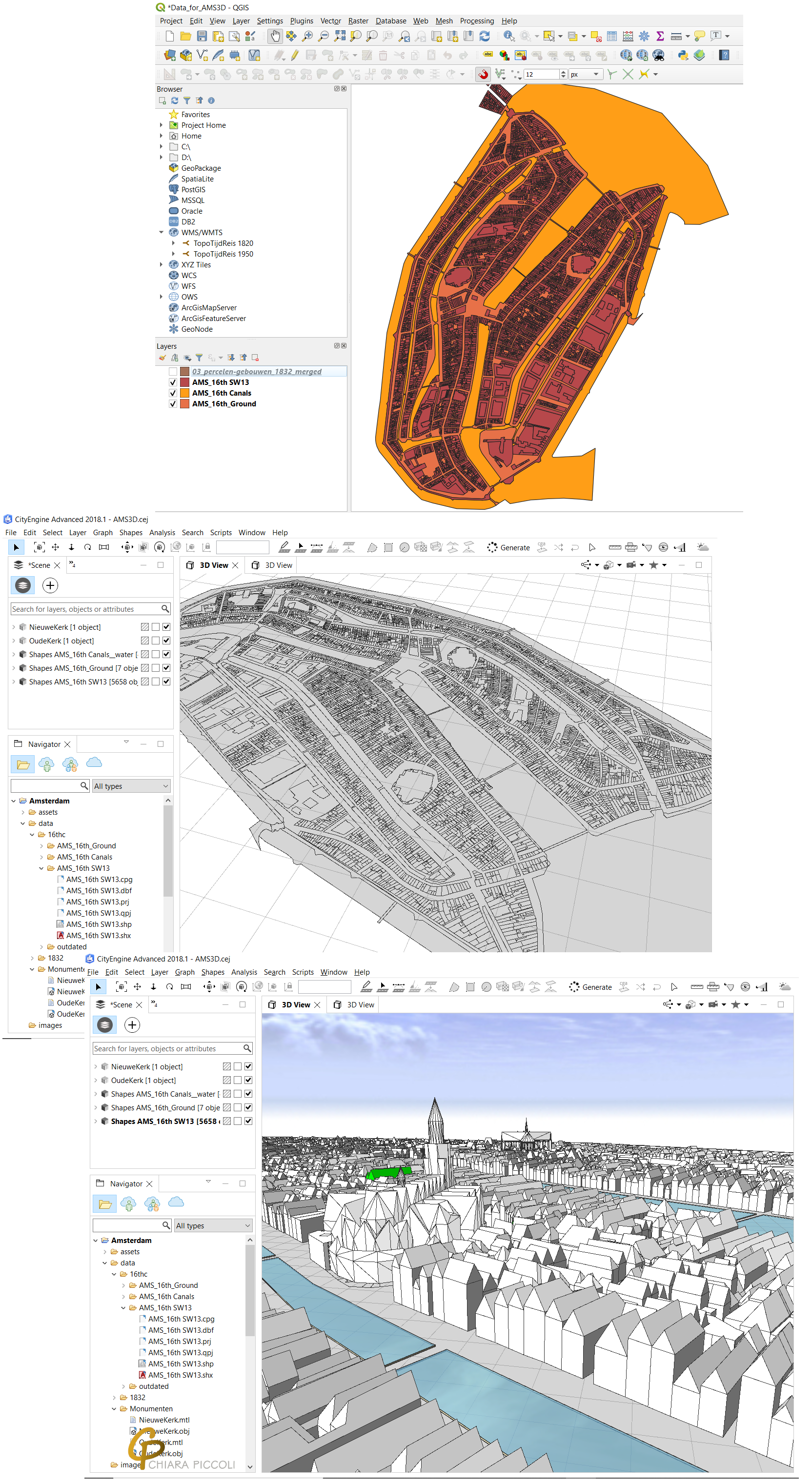 Workflow from GIS data to 3D city modelling with CityEngine