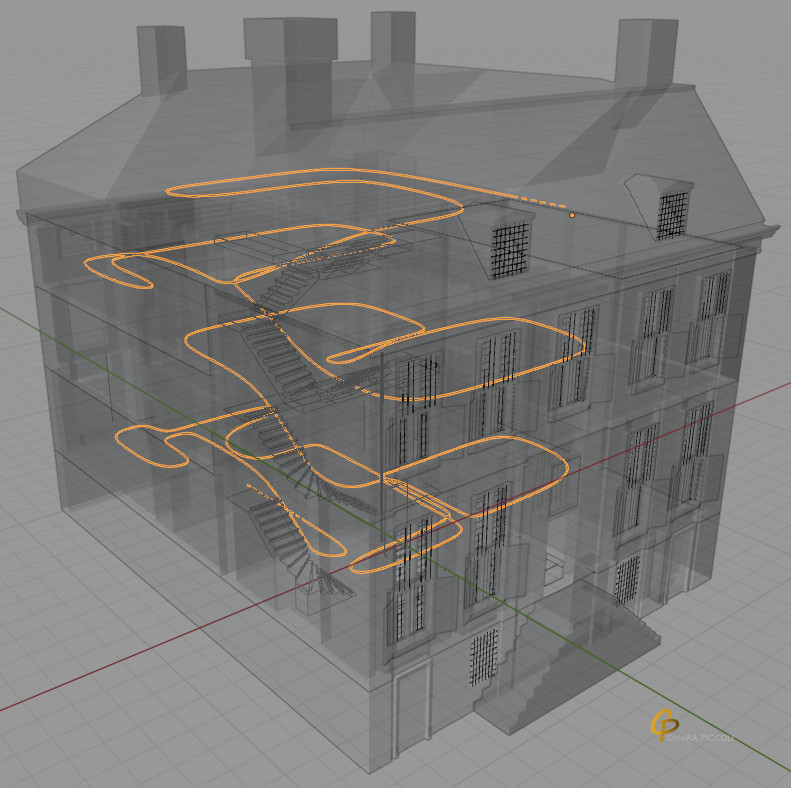 Route of notary clerks in De Graeff's house