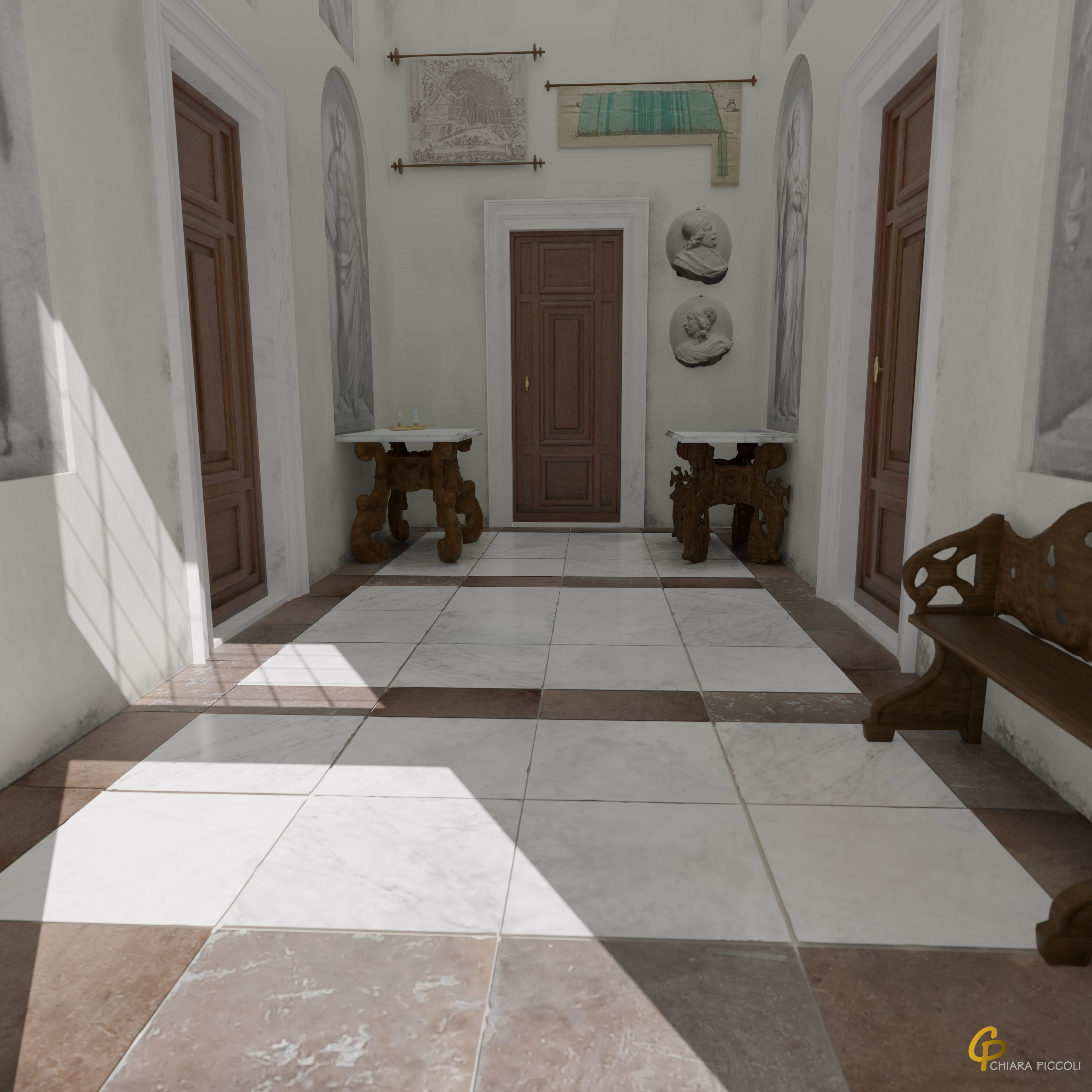 3D reconstruction of the entrance hall at Herengracht 573, Amsterdam