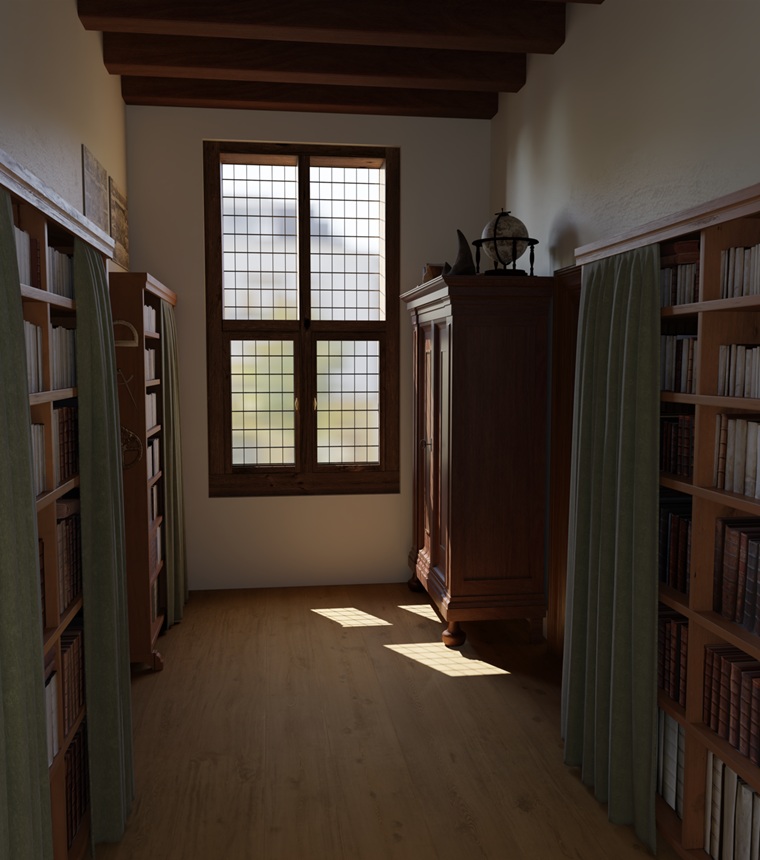 3D reconstruction hypothesis of De Graeff's home library